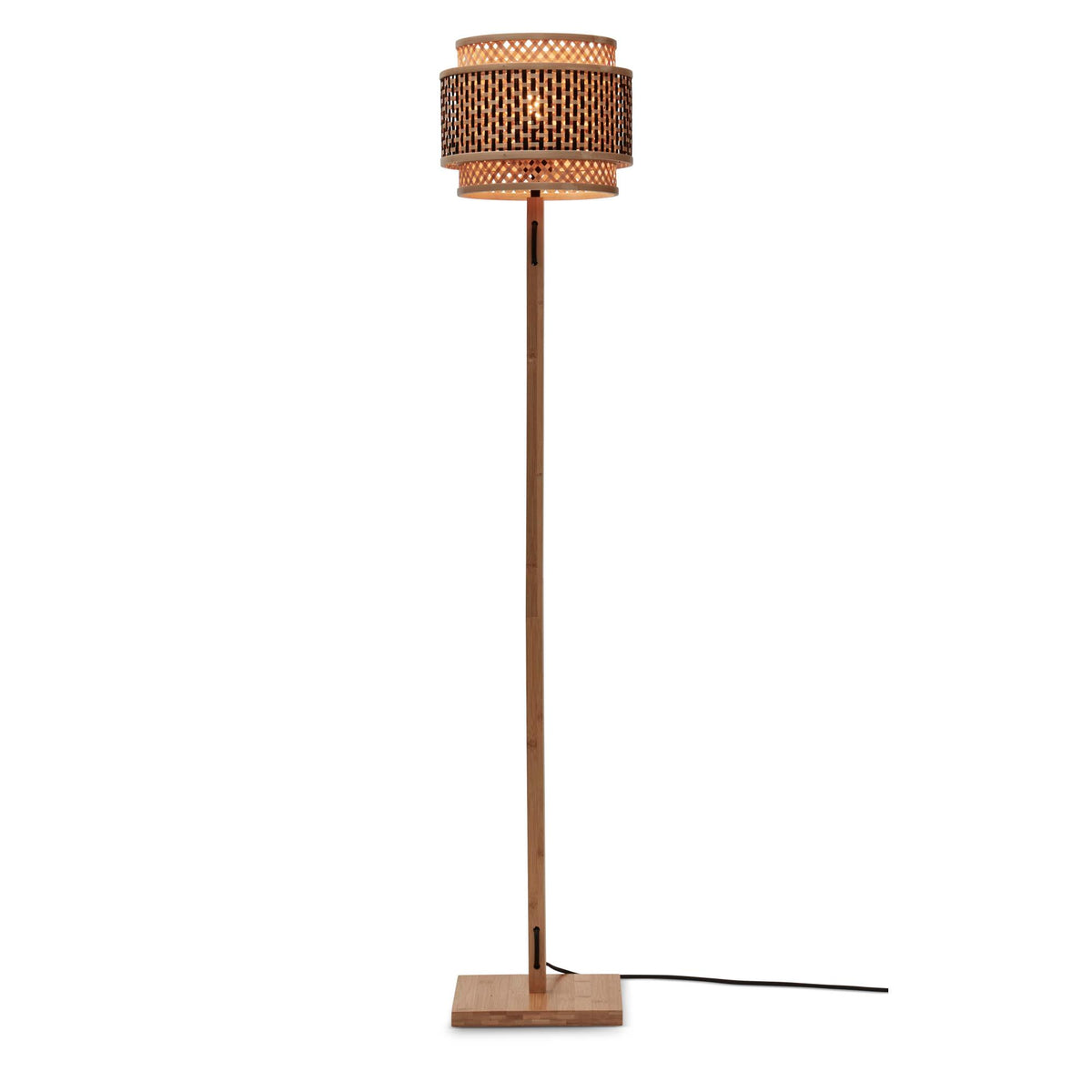 GOOD&MOJO vloerlamp Bhutan - zwart - Ø18cm