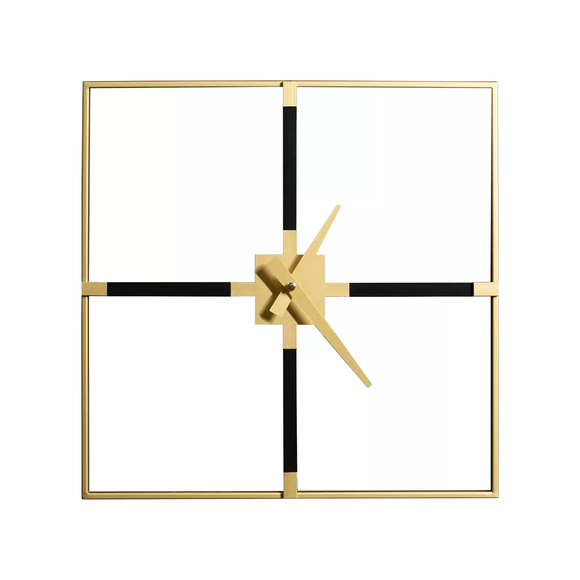 Zegar ścienny czarno-złoty z metalu w stylu nowoczesnym 60x5x60 cm
