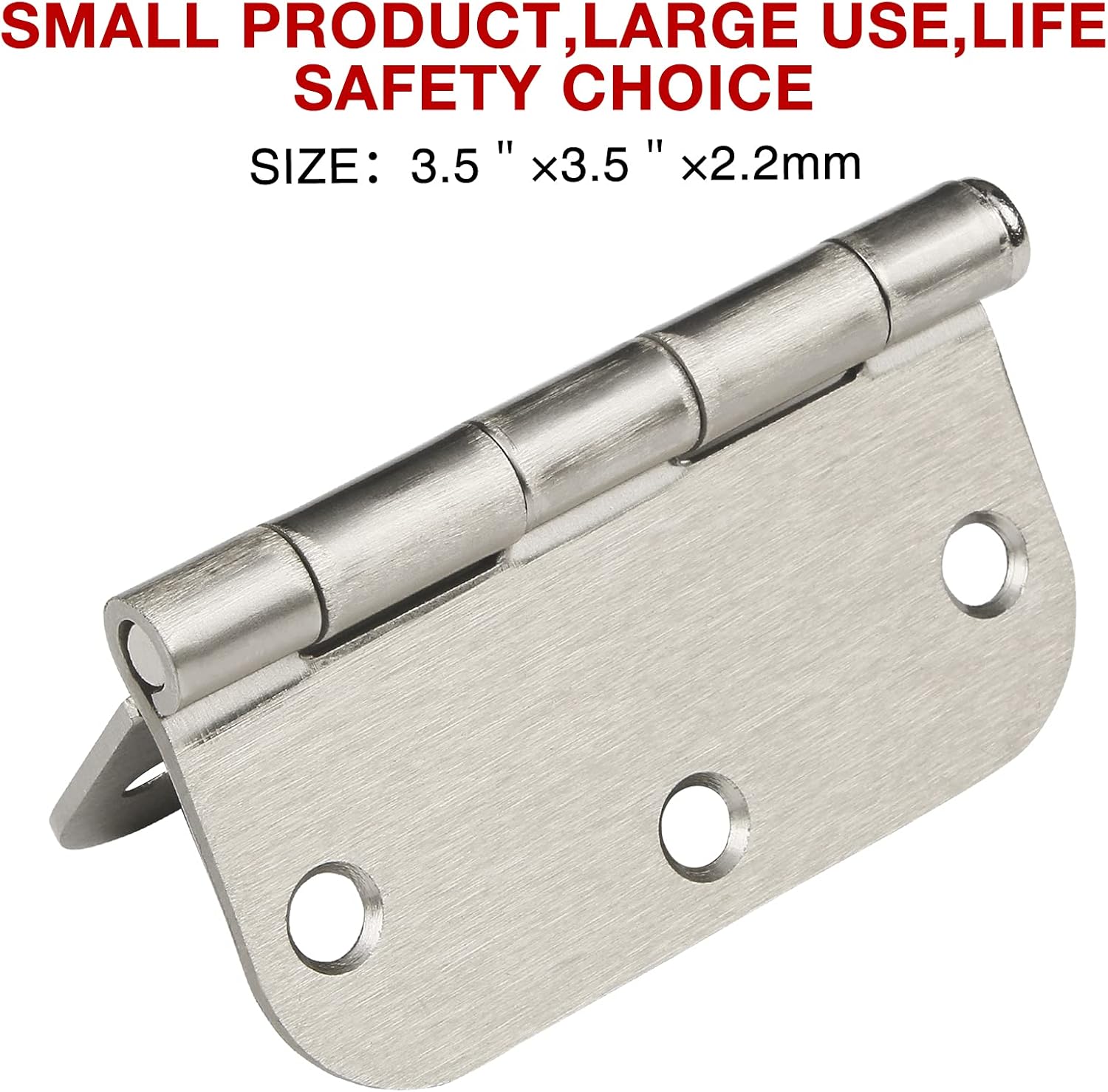 30 Pack Rounded Satin Door Hinges Brushed Nickel 3.5 Inch Interior 3 1/2 Inch 5/8 Radius Corners Iron Bifold Silver Residential Bed Room Hinge for Doors Hardware Controls House Decor Accessories