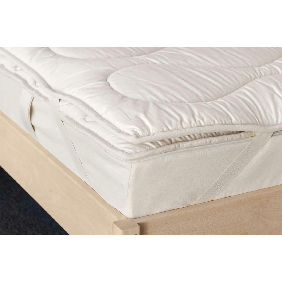 HANA - Surmatelas naturel en 100% coton biologique et laine 90 x 200