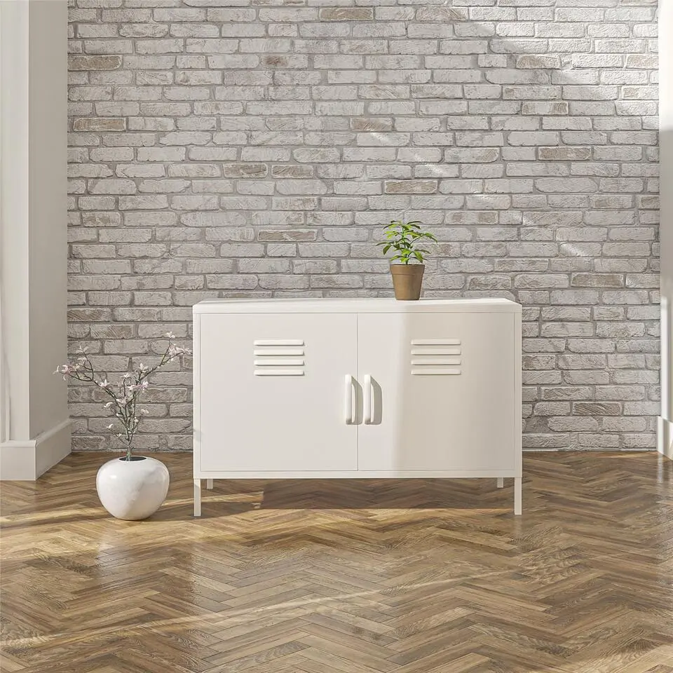 Mission District - Dressoir met 2 deuren en wit metaal