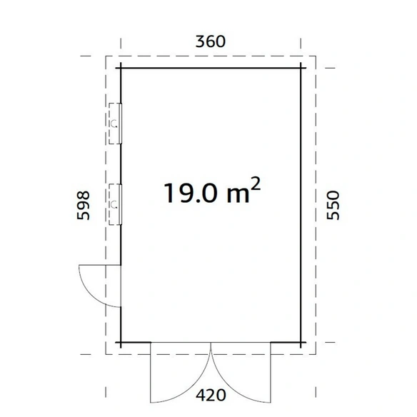 Garage »Rasmus«, Aufstellmaße BxTxH: 420 x 598 x 253 cm, Blockbohlensystem, Holz