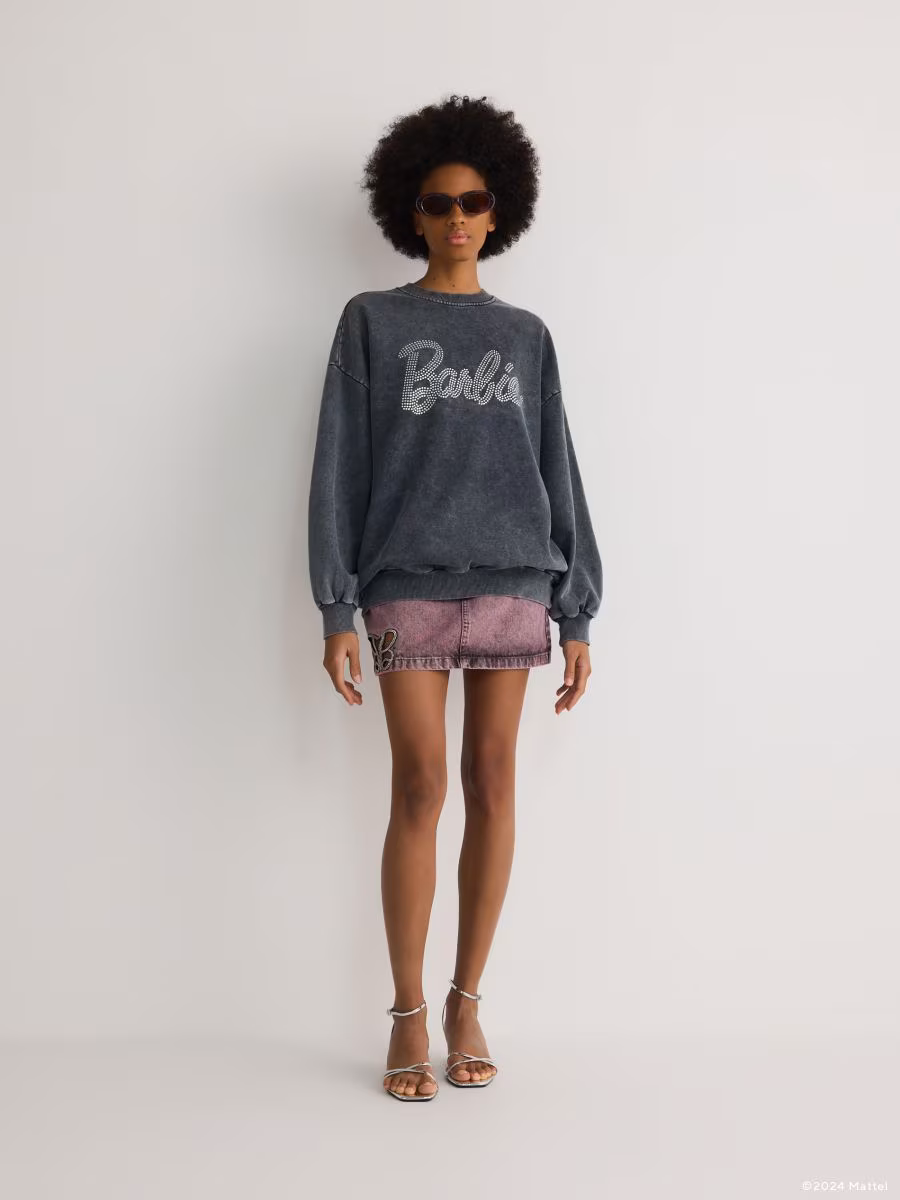 Barbie Sweatshirt With Rhinestone Logo