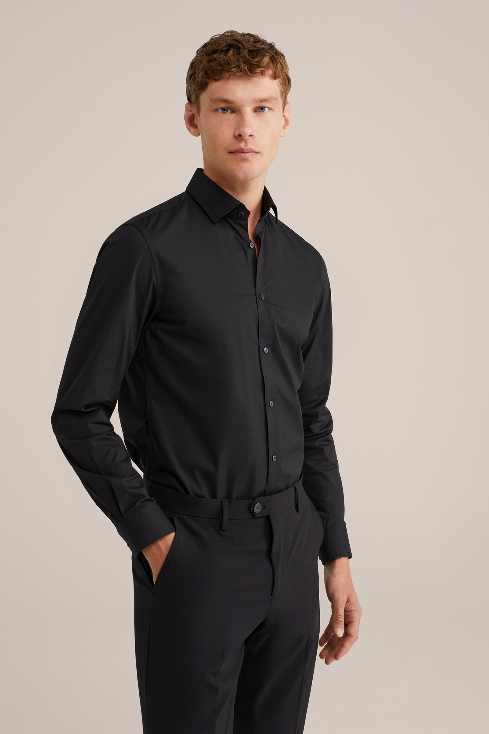 Heren Anti-odour tall fit overhemd met stretch