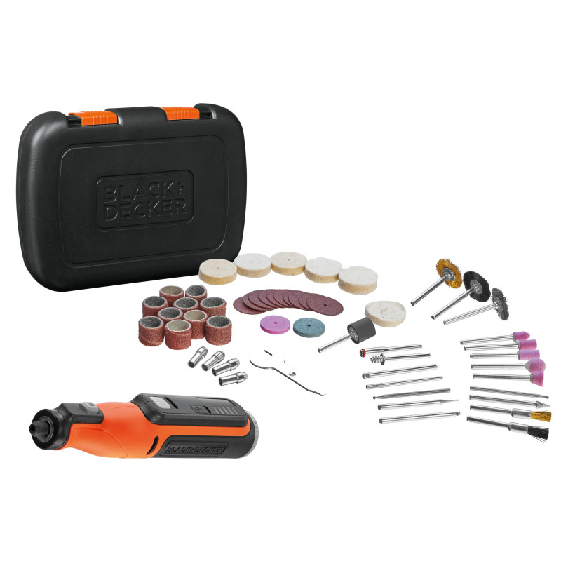 Outil multi-fonctions sur batterie BCRT8IK-XJ 7,2 V 1,5 Ah avec 52 accessoires BLACK DECKER