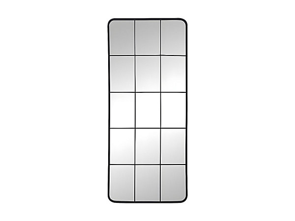 Miroir fenêtre industriel en métal - L. 60 x H. 140 cm - Noir - SCIARA