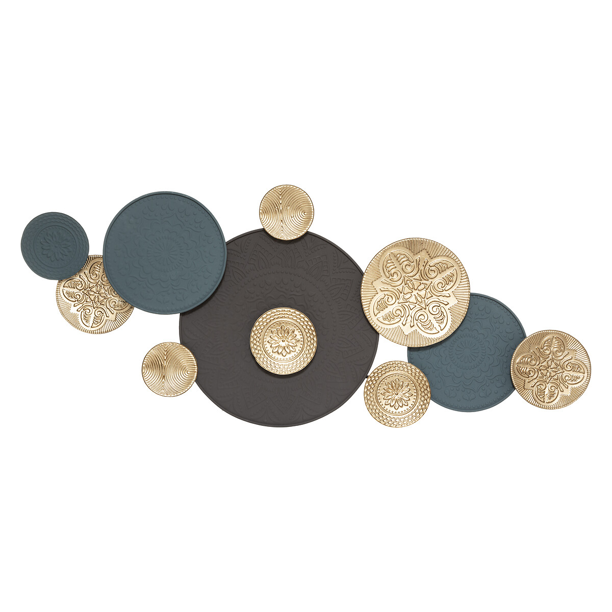 Quadro decorativo tim de metal 59x143cm