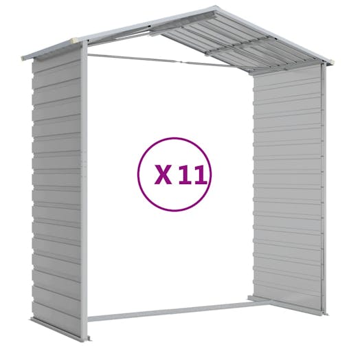 NNEVL Garden Shed Light Grey 191x980x198 cm Galvanised Steel