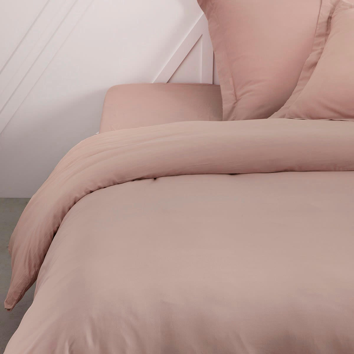 - Housse de couette en Coton Rose 240x260 cm