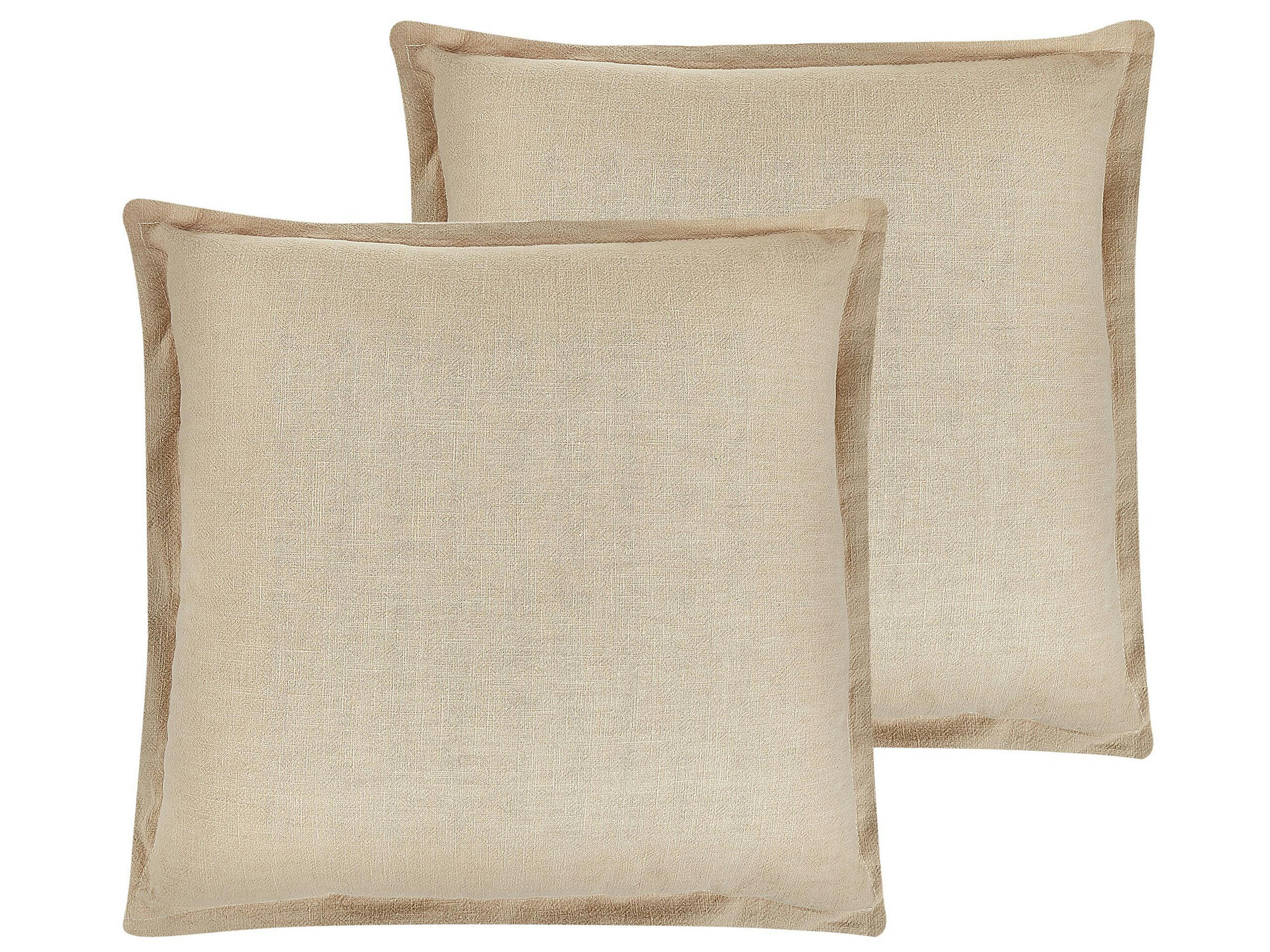 GUZMANIA - Lot de 2 coussin décoratifs en tissu beige 45x12cm