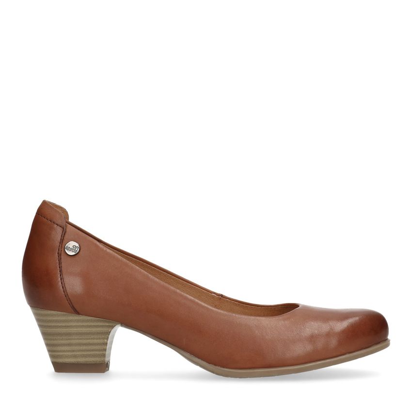 No Stress Cognac bruine pump met lage hak