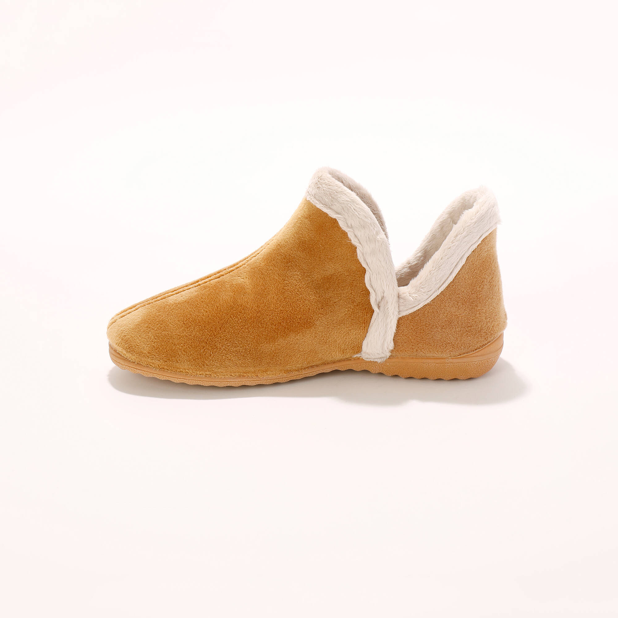 Chaussons bottillons en velours - intérieur fourré toucher peluche