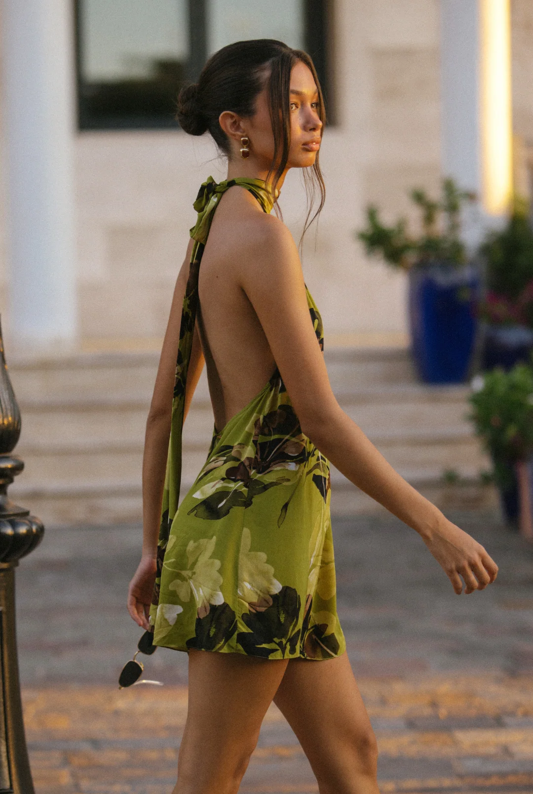 Ibiza Dress - Chartreuse Floral