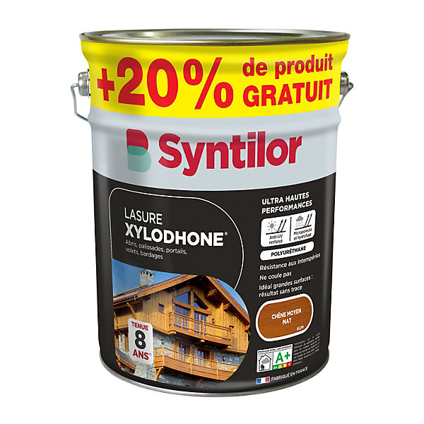 Lasure Xylodhone Syntilor chêne moyen mat 5L 20% gratuit