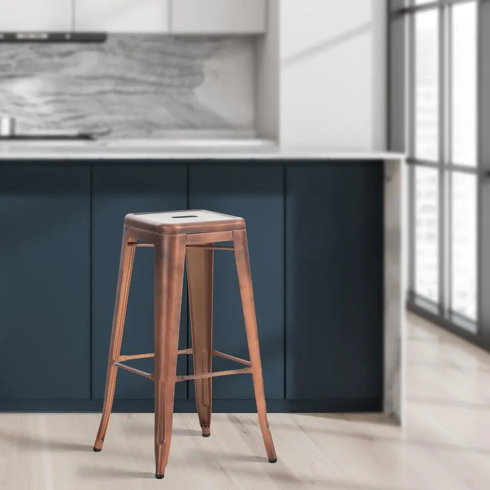 CLP Barkruk Joshua natura Frame - Metaal - koper