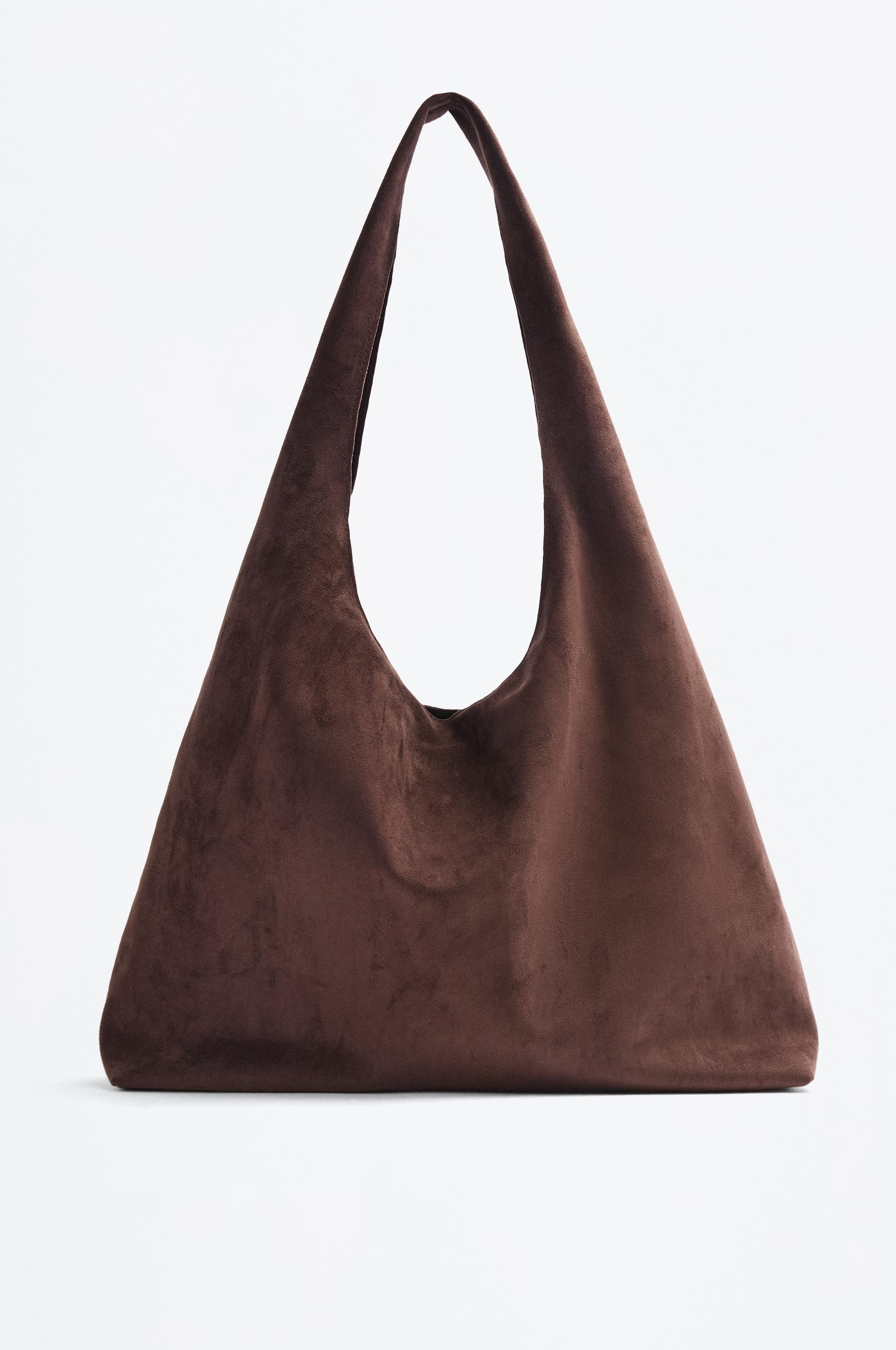 Bolso shopper saco efecto suede