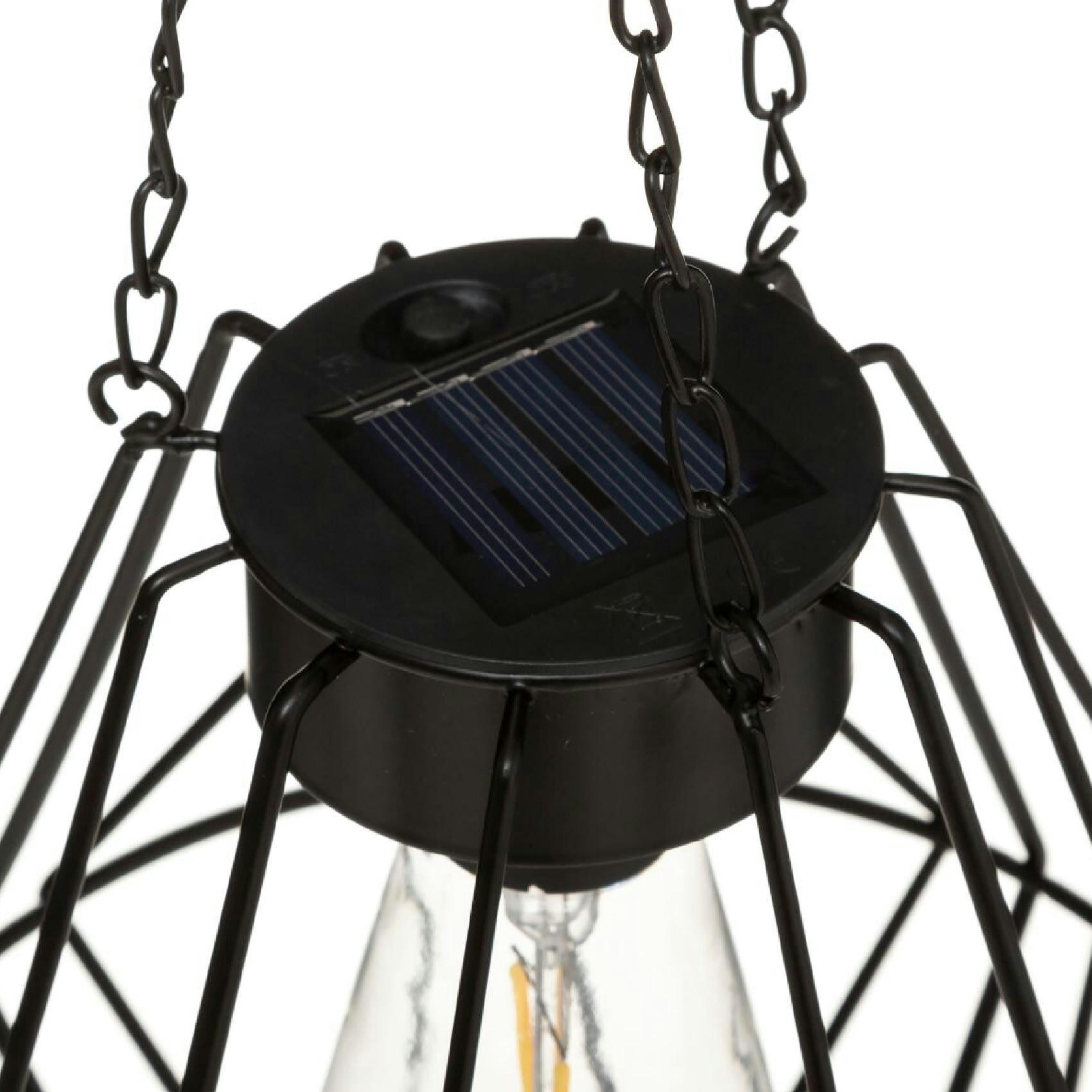 - Suspension solaire et filaire métal noir h 20.5 cm