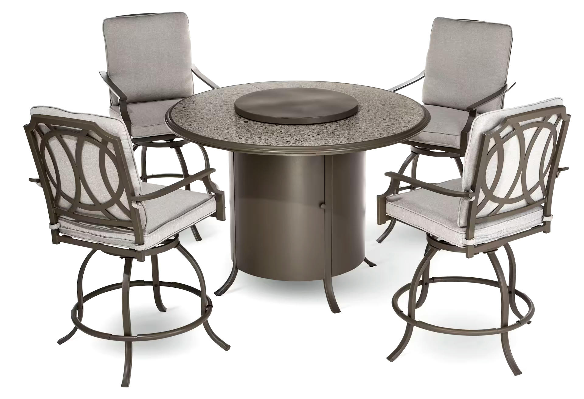 CANVAS Rideau Outdoor/Patio Dining set w/ Fire Pit Table, 5-pc