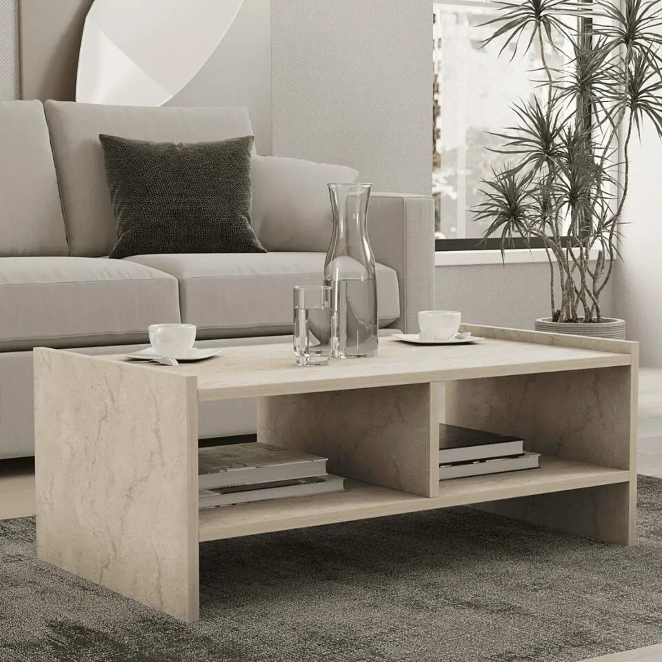 CALICOSY - Salontafel PERA - Beige - 35x90x50 cm