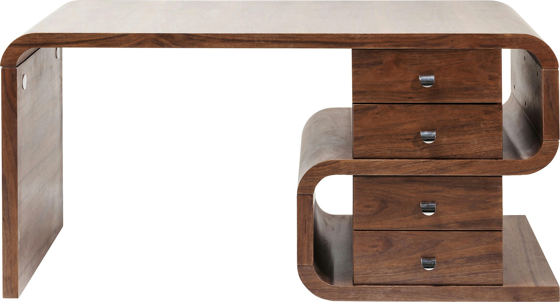 SNAKE - Bureau 4 tiroirs marron