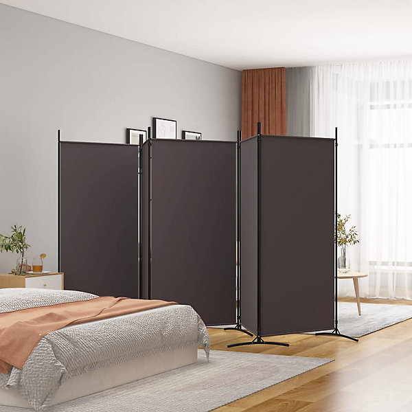 Cloison de séparation 5 panneaux Marron 433x180 cm Tissu vidaXL