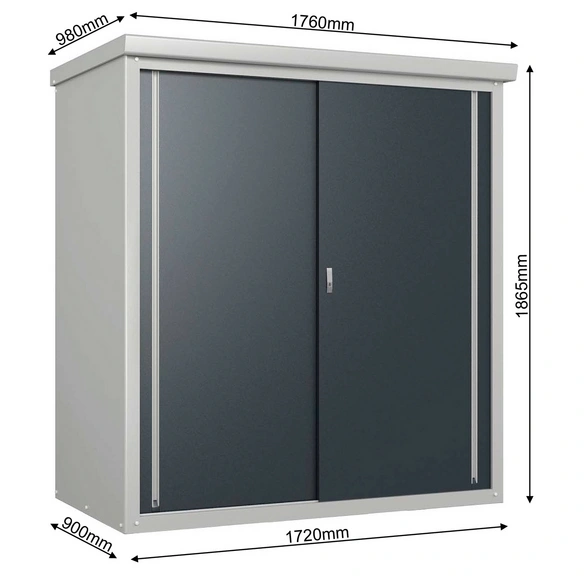 Gartenschrank »Guardian«, BxHxT: 172 x 187 x 98 cm, anthrazit, Stahl