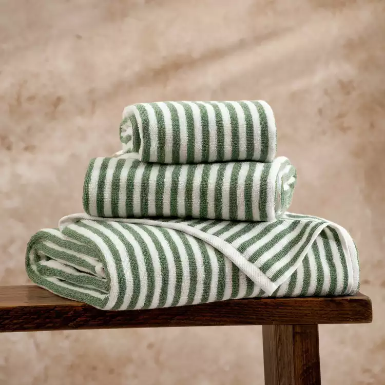Yard Hebden Stripe Bath Towel - Forest