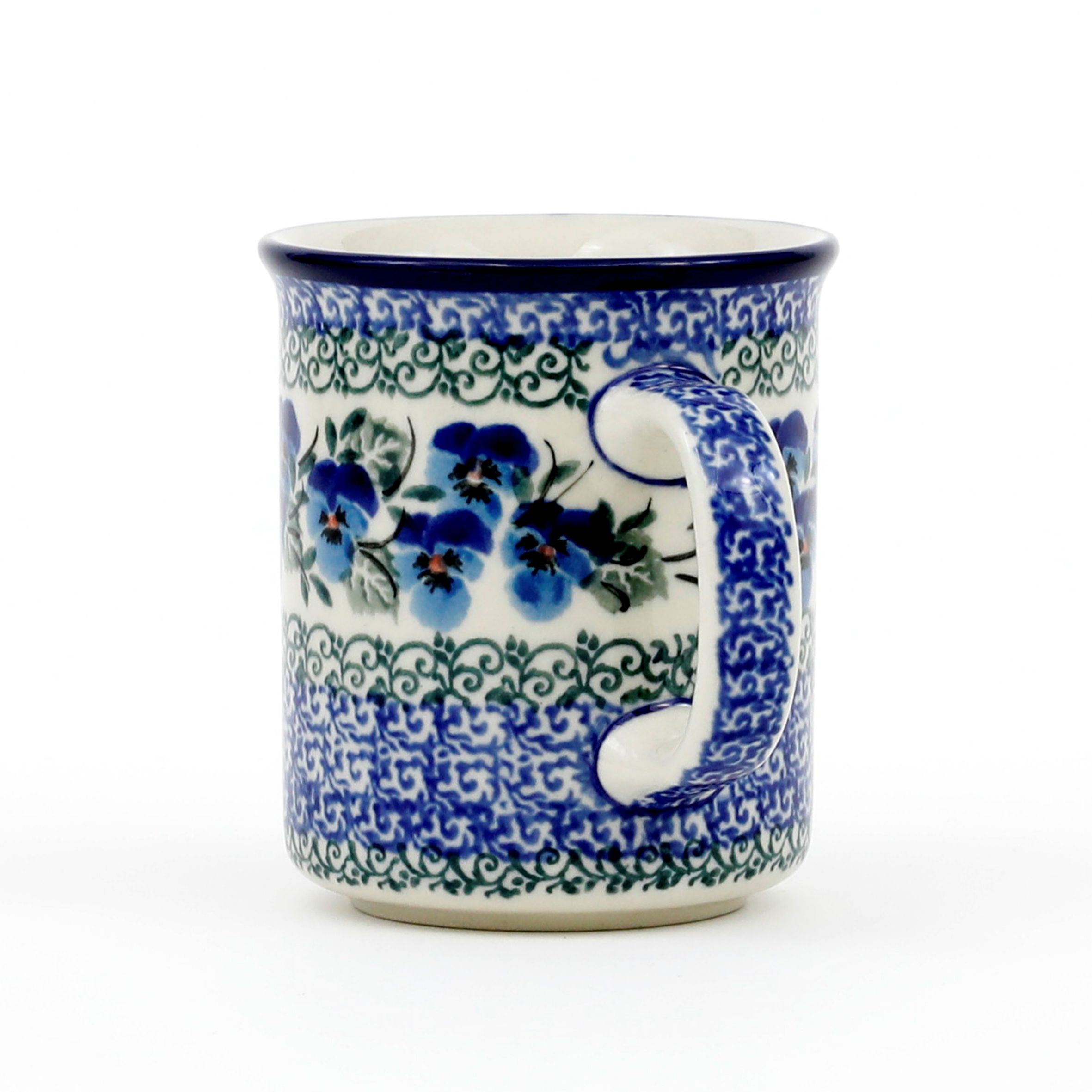 Kubek ceramiczny 236 0,3l 2273X Kobaltowe bratki Bolesławiec