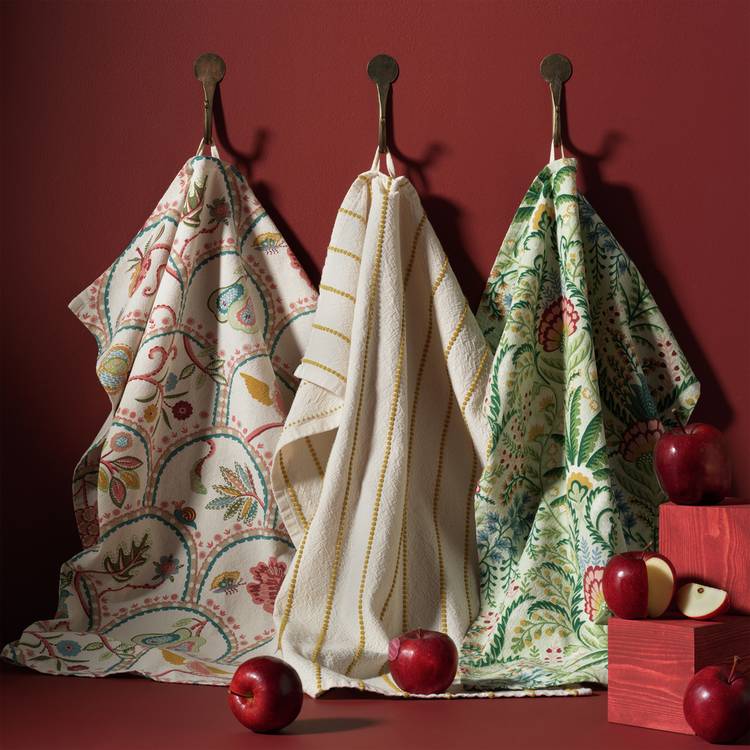 Habitat x Sanderson & National Trust Pack of 3 Tea Towels