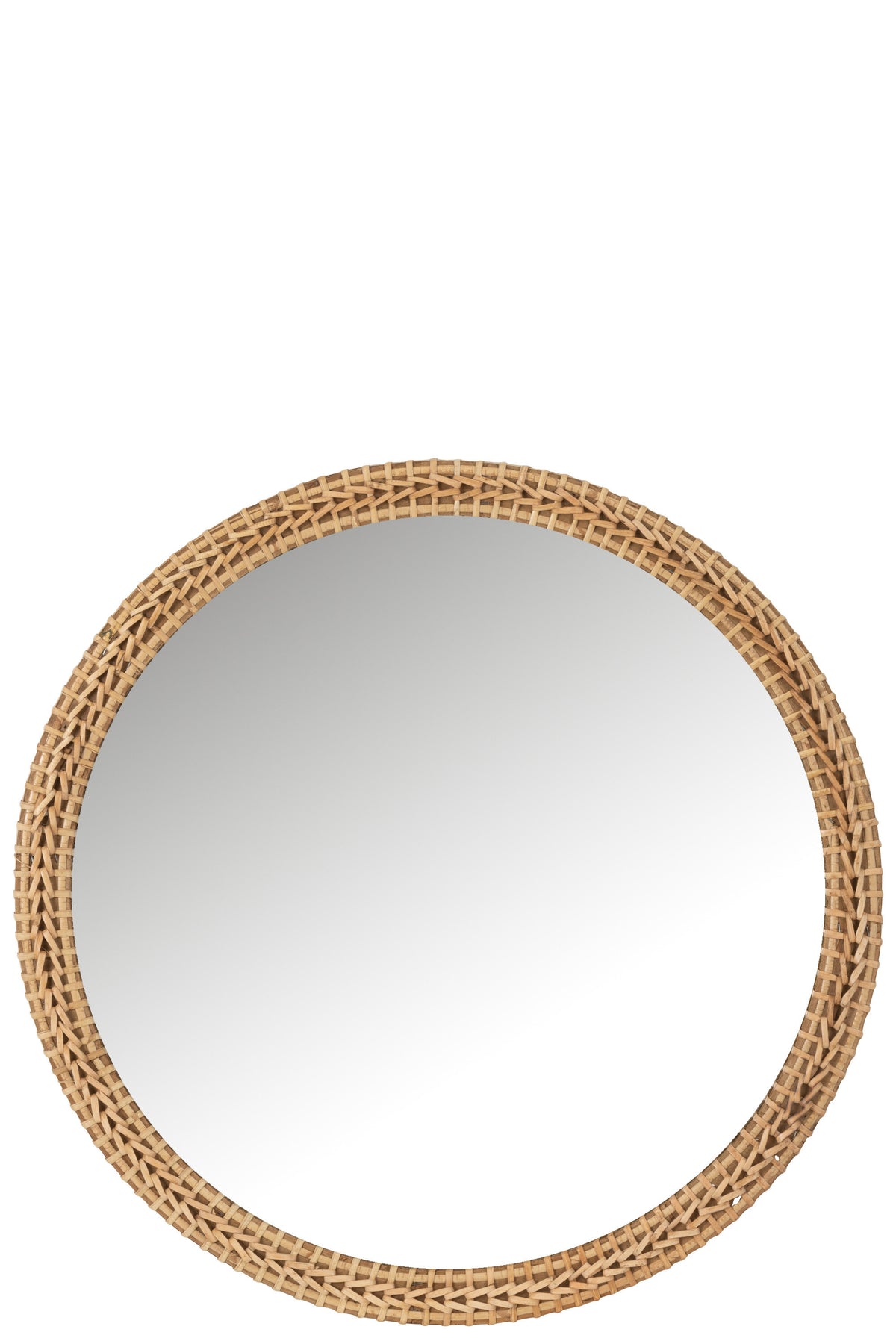 J-Line spiegel Rond - spar/glas - naturel - Ø 75 cm