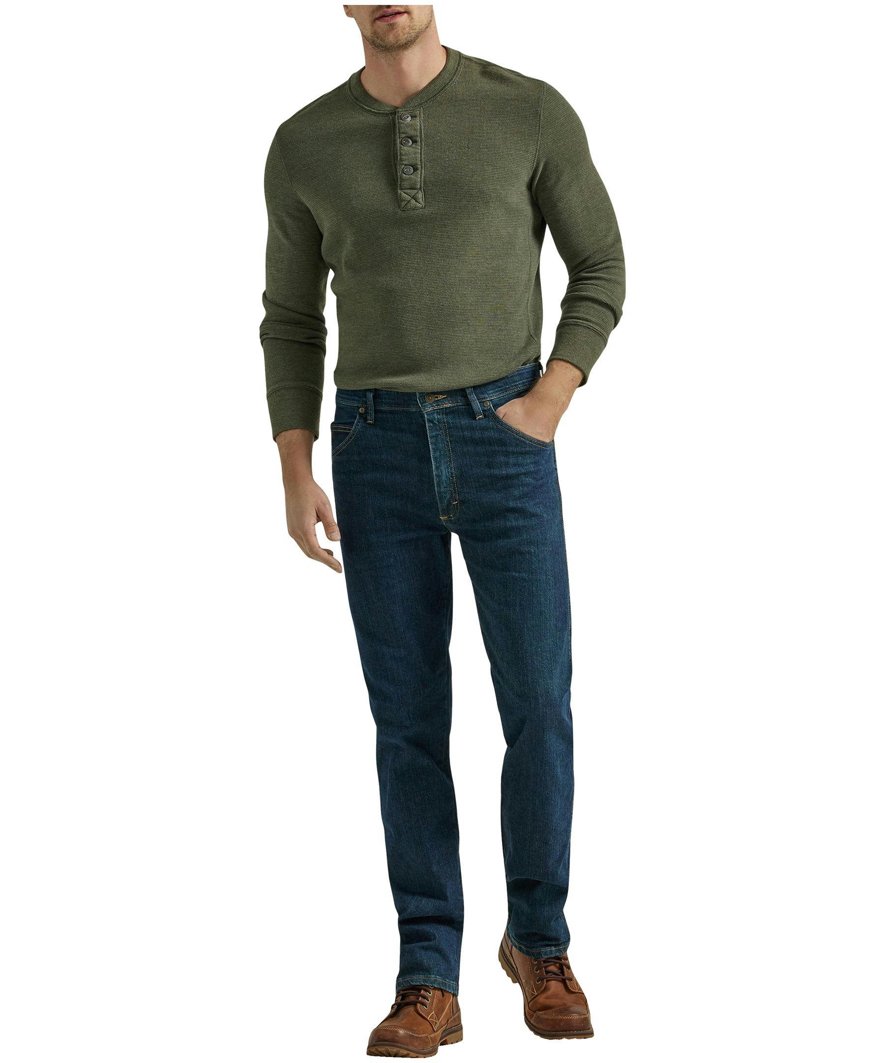 Wrangler Men's Essential Straight Leg Stretch Jeans
