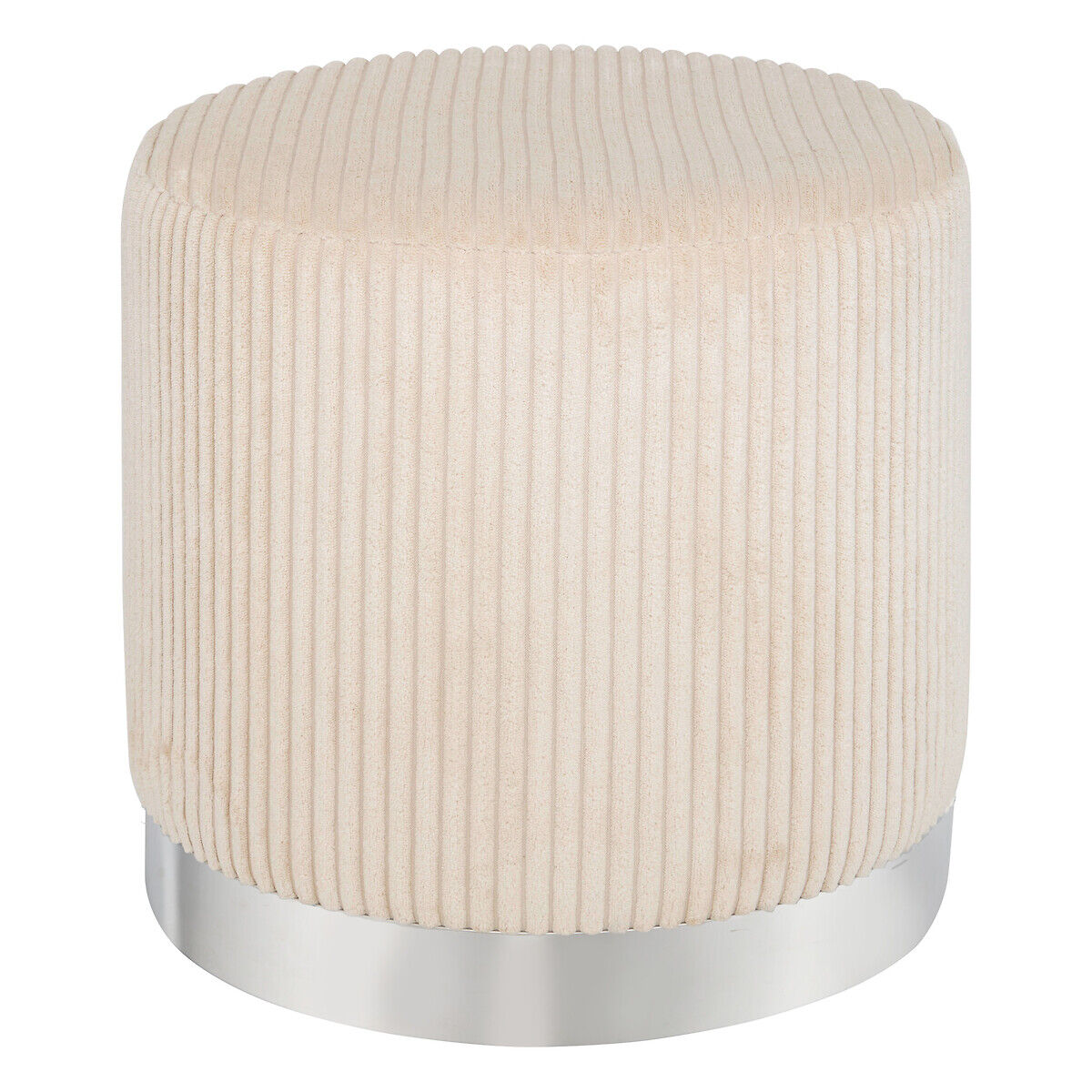 Pufe SYLIA marfim de veludo 38x38cm