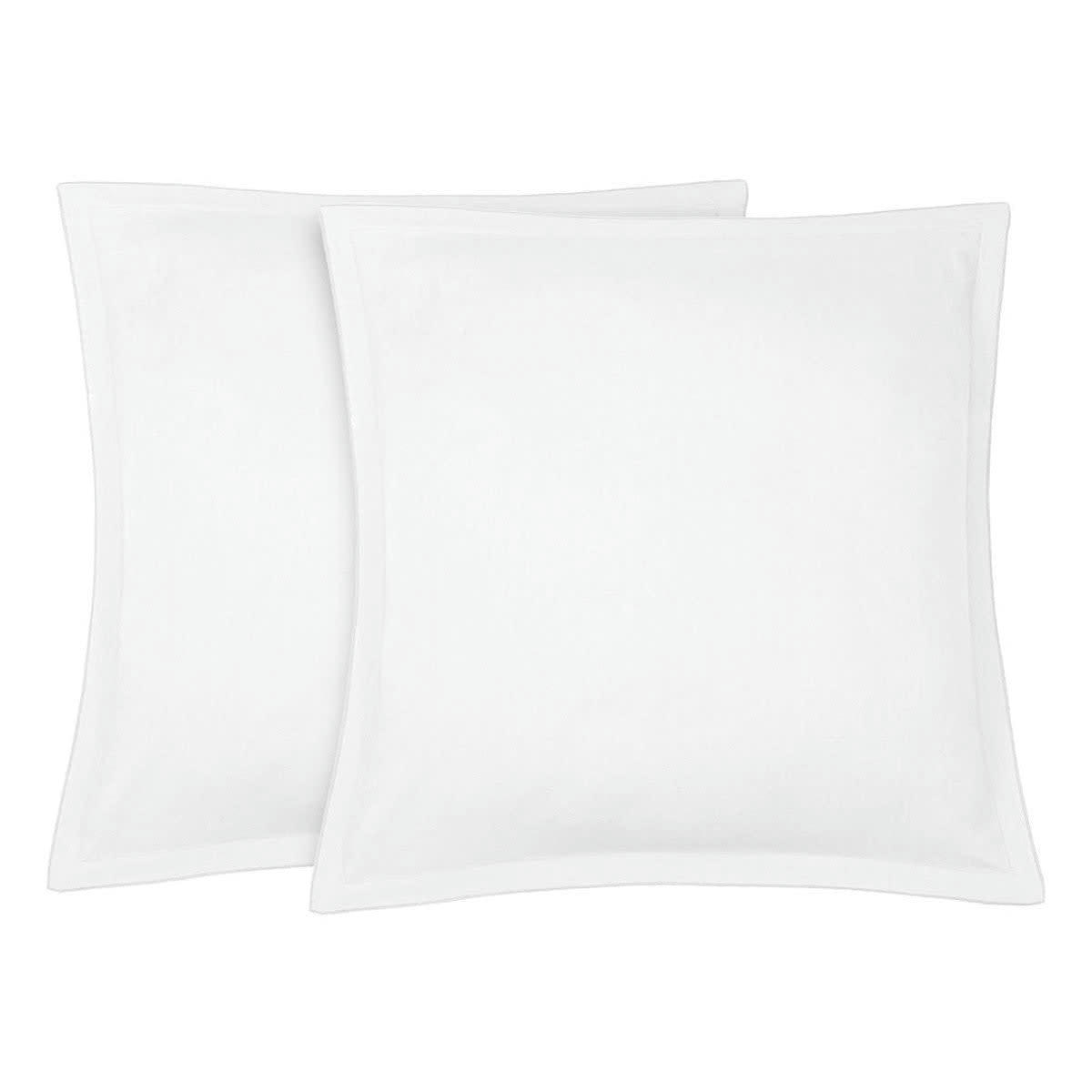 HORTENSE - Taie d'oreiller (x2) lin lavé  65x65 blanc