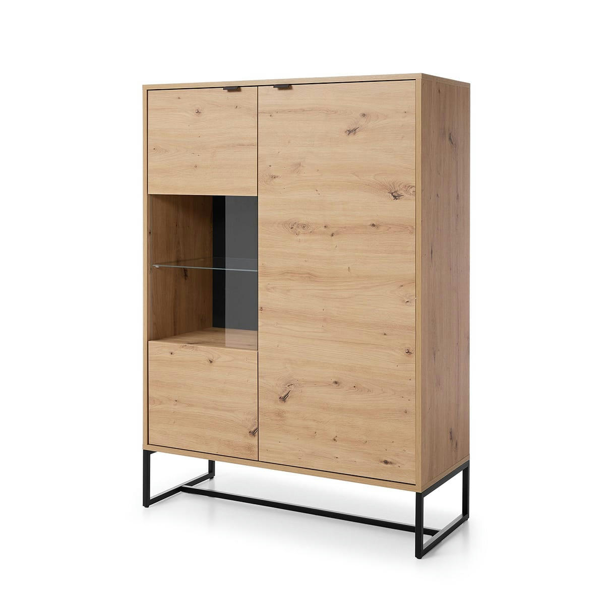 - Vaisselier 2 portes naturel et metal