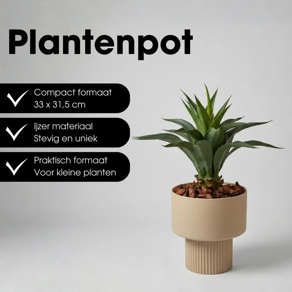 Mica Decorations Lux Bloempot �?Lichtbruin