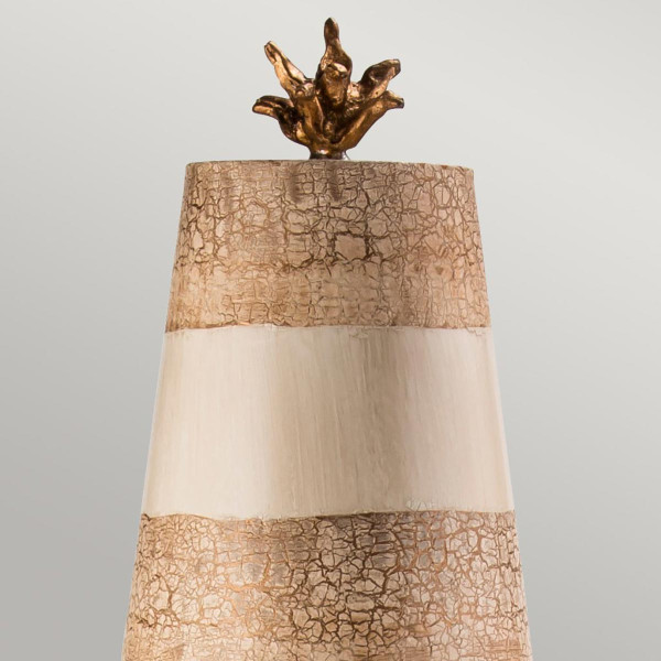Lampa stołowazłoto-kremowa Birdland 1xE27x60W wys:114,3cm Flambeau