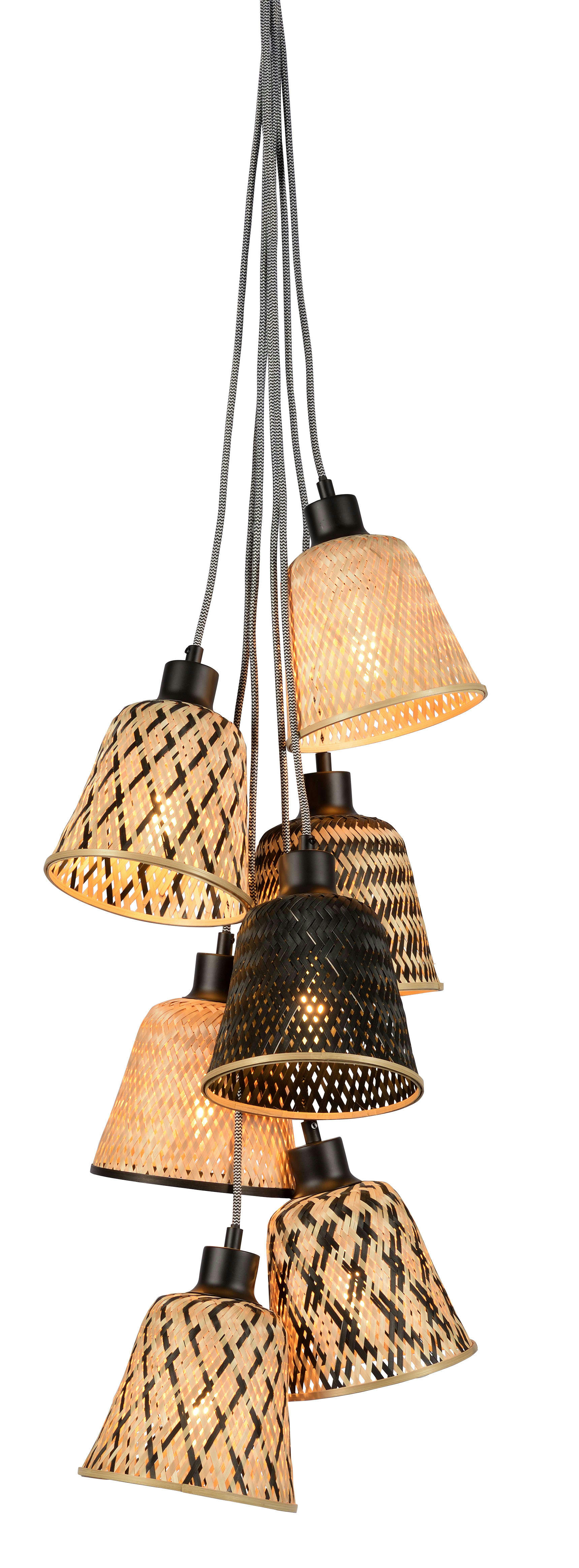 KALIMANTAN - Suspension grappe en bambou 7 pendants
