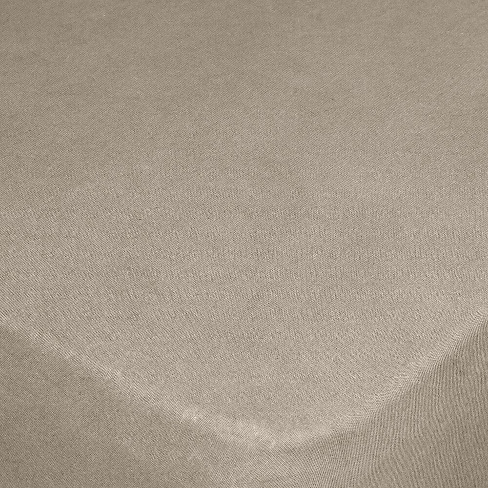 Drap housse 1 personne 90x200cm polyester uni taupe