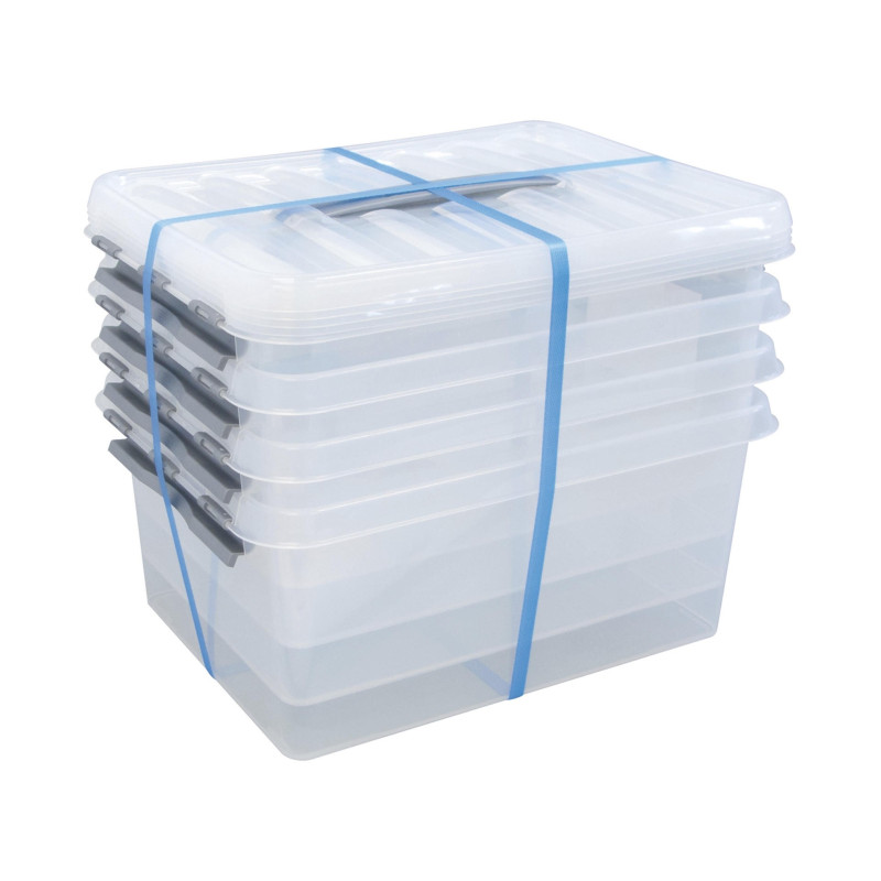 Box de rangement Q-Line transparent 15 L 4 pièces