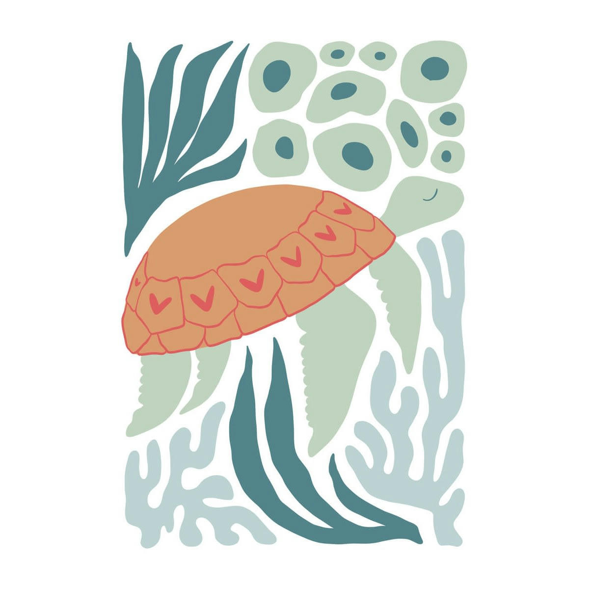 ILLUSTRATION - Tableau sur toile illustration tortue 100x140 cm