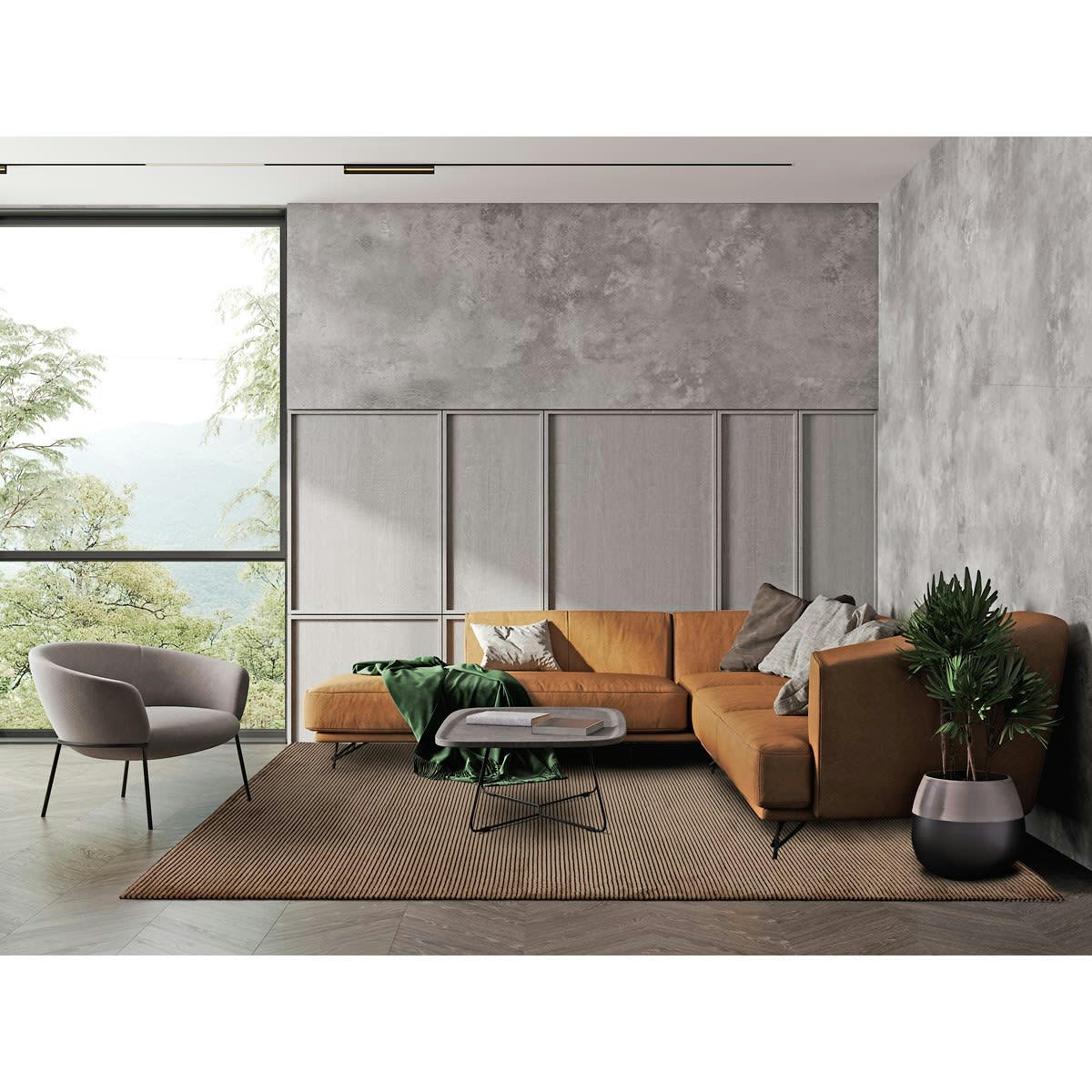 ZUKA PLAIN - Tapis de salon en polypropylène orange 120x170 cm