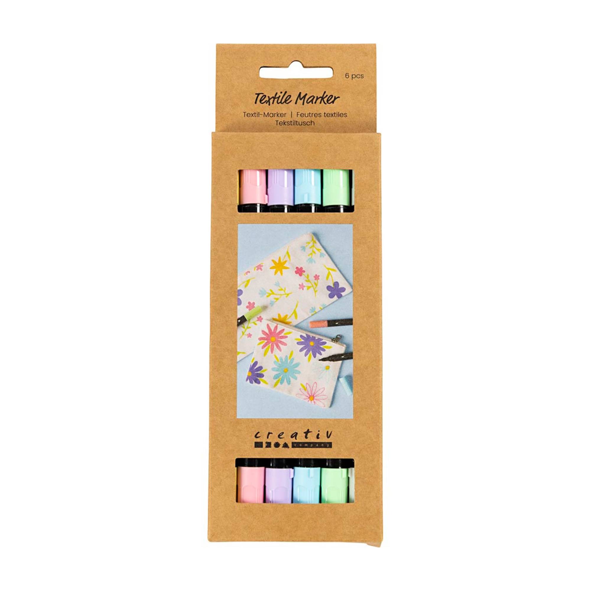 Pastel Textile Markers 6 Pack