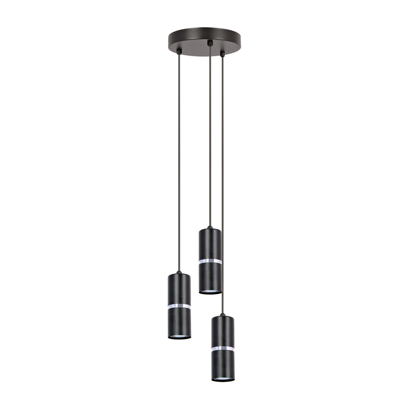 Lampa wisząca czarno-srebrna INES 3xGU10x10W wym: 90x20x20 cm Kaja