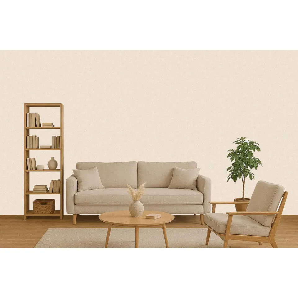 Dutch Wallcoverings Vliesbehang Fabric Touch velvet - cr&egrave;me - 10,05m x 53cm