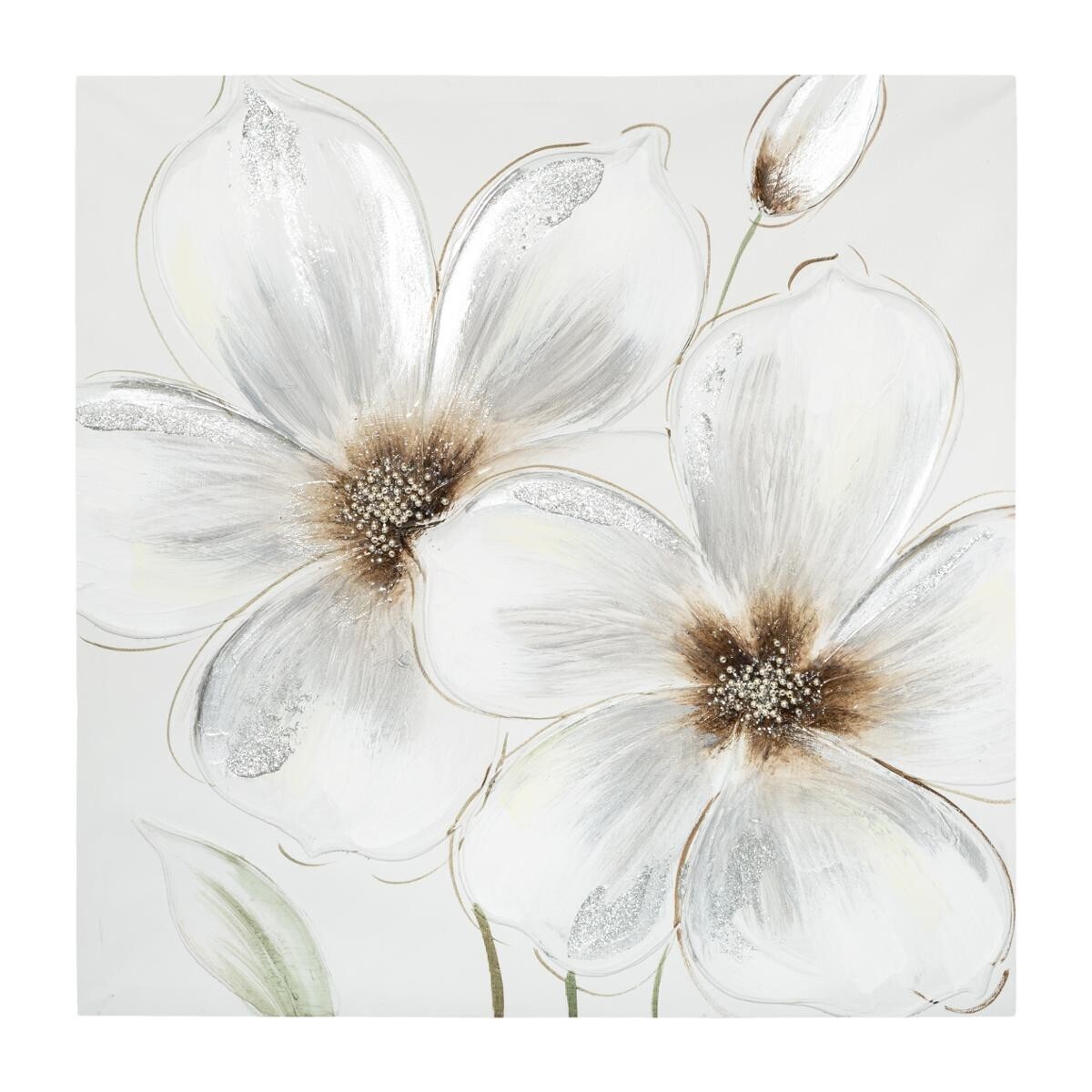 Painted canvas"Fleurs" 48x48 cm