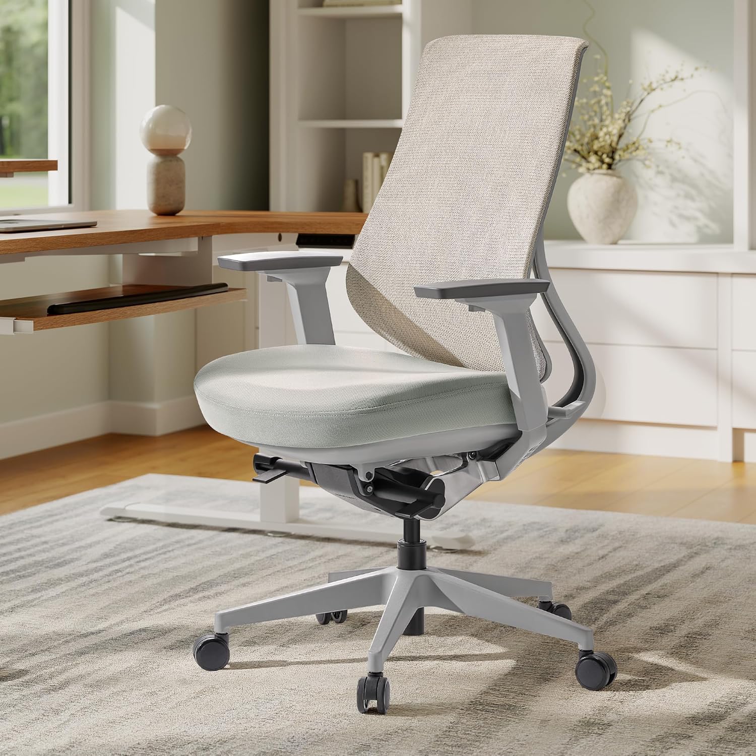 EUREKA ERGONOMIC Lira Office Chair, Ergonomic Desk Chair with 3D Armrests, Adjustable Seat Depth, Breathable Mesh Computer Chair with Lumbar Support for Home Office(Grey)