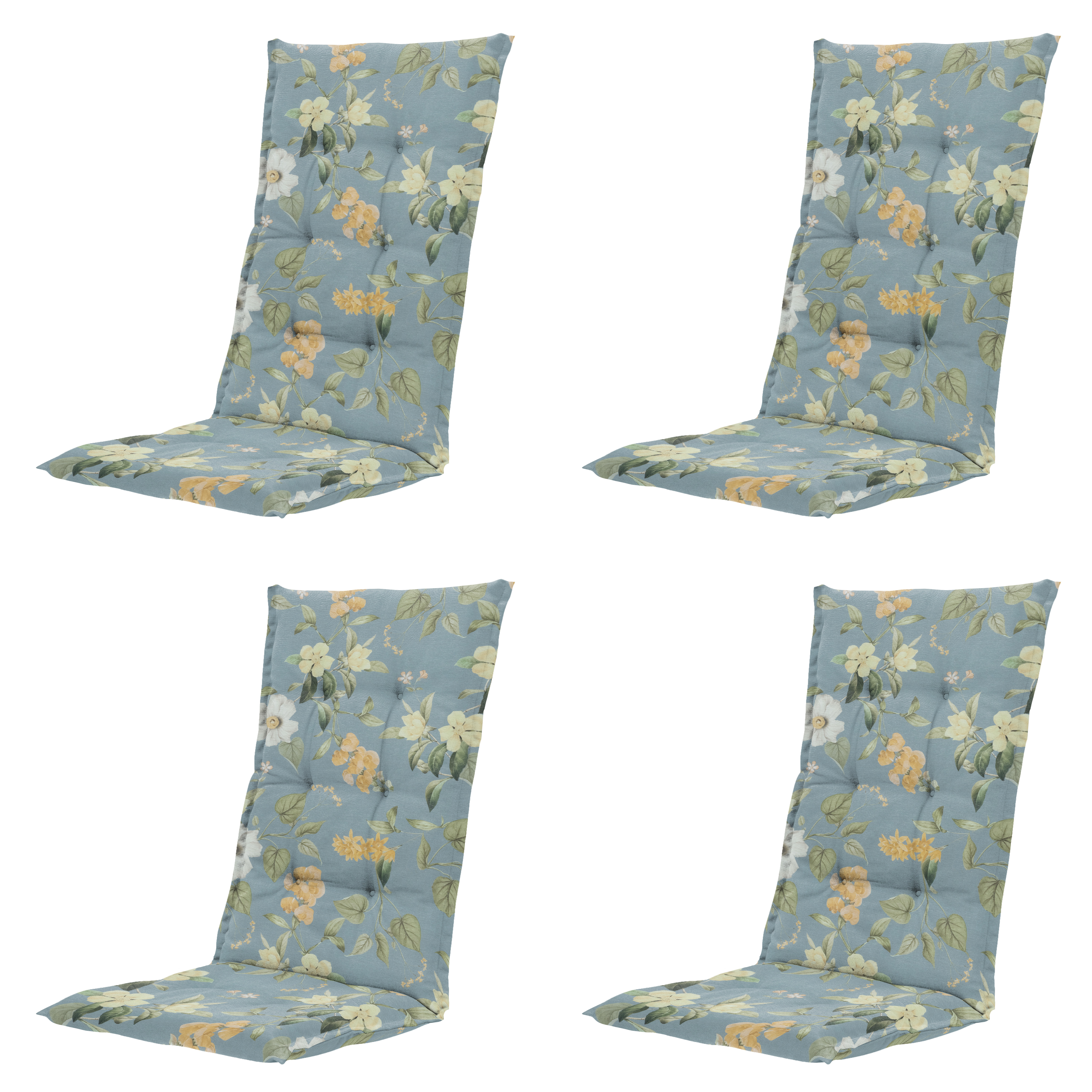 Madison tuinstoelkussen hoge rug Julliete - mulitkleur - 123x50x5cm - set van 4