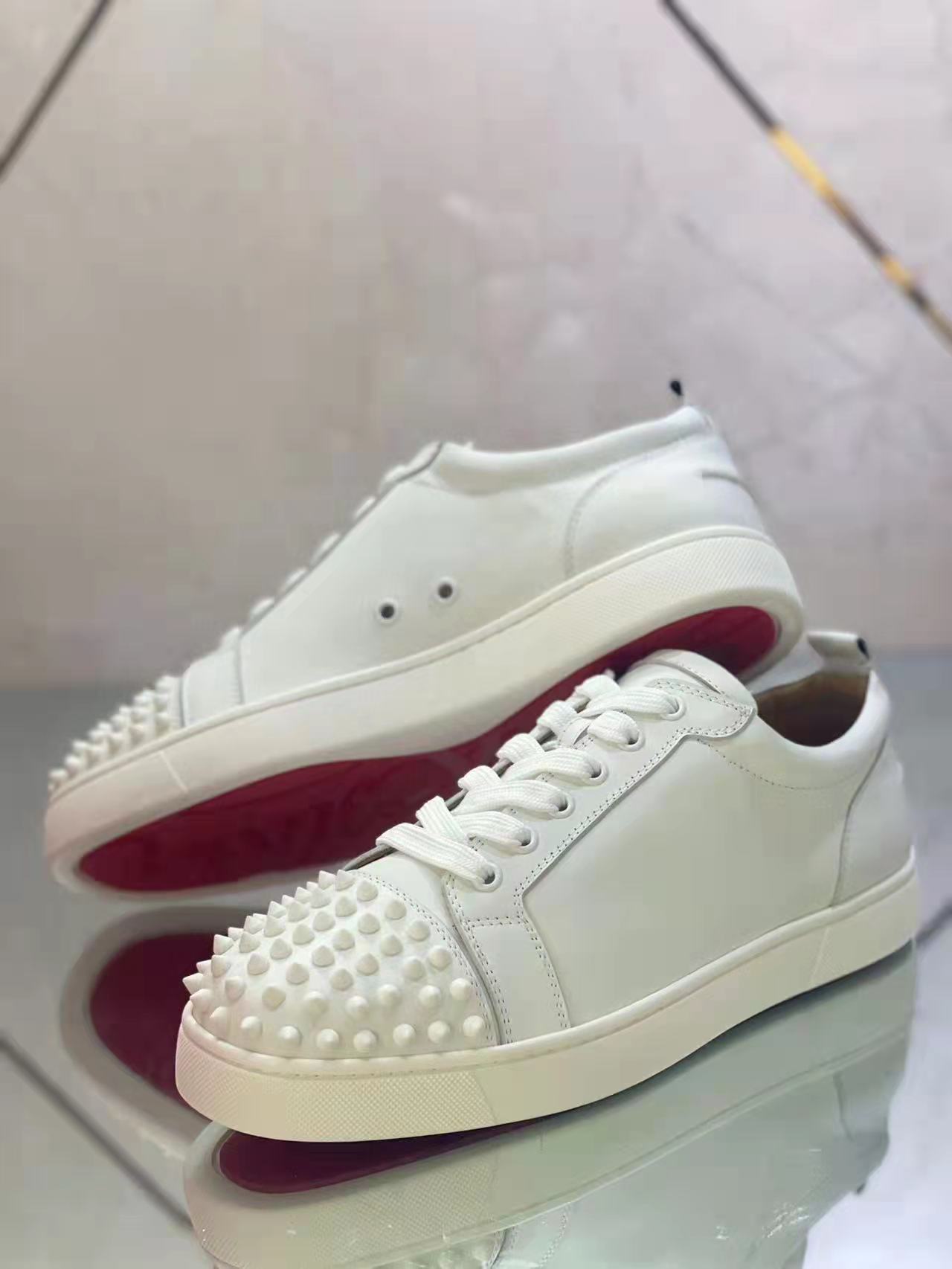 Christian Louboutin Louis Junior Spikes White