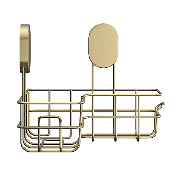 Panier d'angle de douche en acier inoxydable or Cavally GoodHome