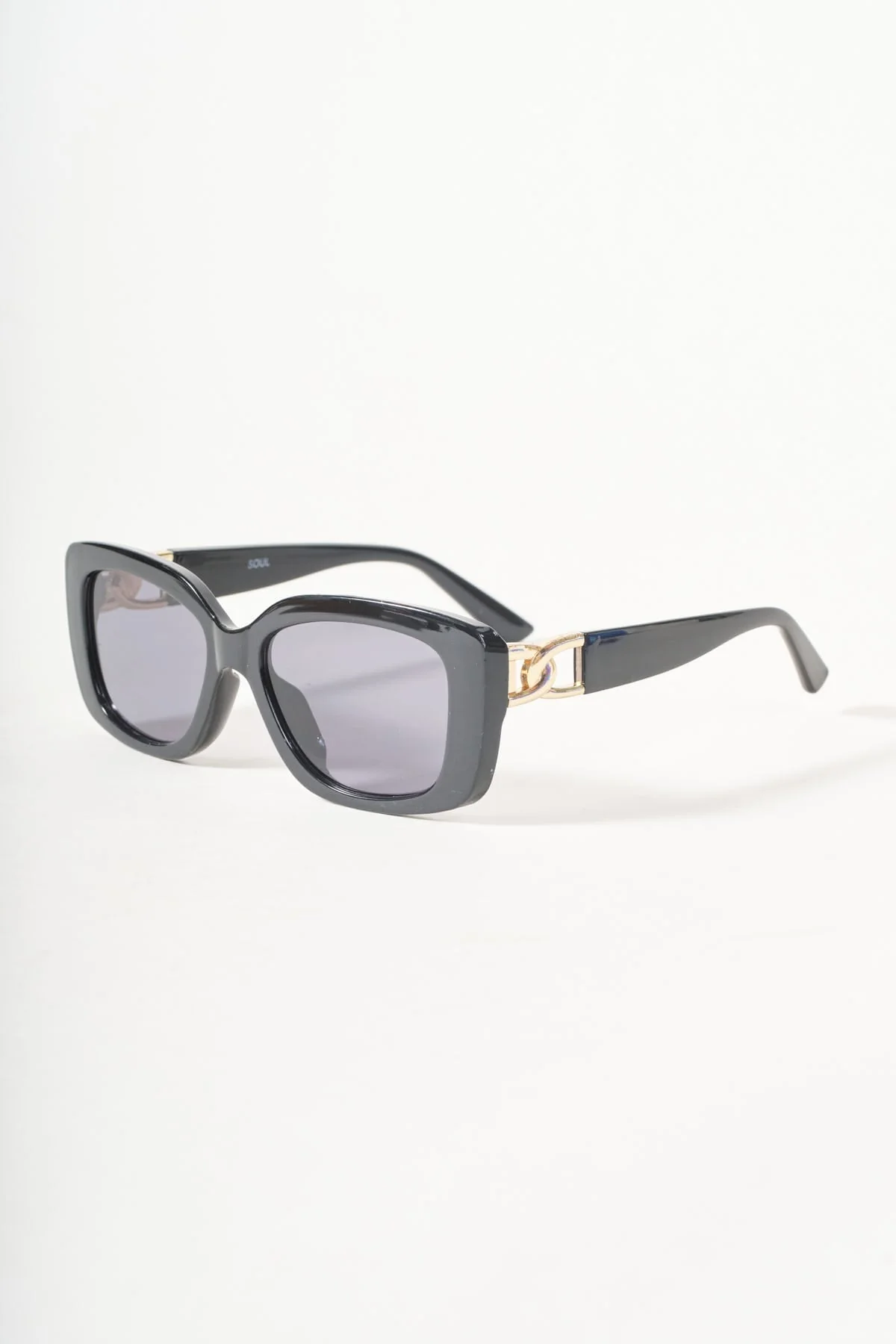 Gold Link Square Sunglasses